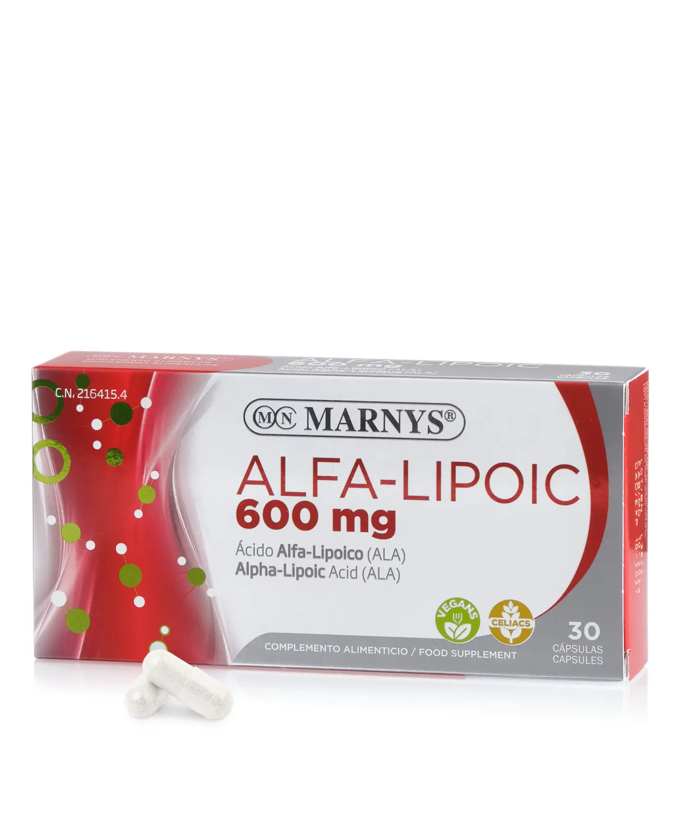 ALFA-LIPOIC – Acid alfa-lipoic (R-ALA) 600 mg cu Efect Puternic Antioxidant pentru Sistem Nervos si Inima – Produs Vegan - 30 capsule