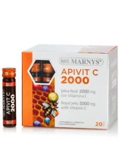 APIVIT C 2000 – Lăptișor de Matcă + Vitamina C – Energie, Imunitate, Reducerea Oboselii – 20 Fiole