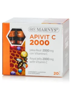 APIVIT C 2000 – Lăptișor de Matcă + Vitamina C – Energie, Imunitate, Reducerea Oboselii – 20 Fiole