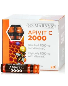 APIVIT C 2000 – Lăptișor de Matcă + Vitamina C – Energie, Imunitate, Reducerea Oboselii – 20 Fiole