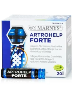 Artrohelp Forte – Colagen Hidrolizat Enzimatic + Glucozamină + Condroitină + Acid Hialuronic + 7 Ingrediente pentru Articulații, Tendoane, Cartilaje, Ligamente – 20 Fiole