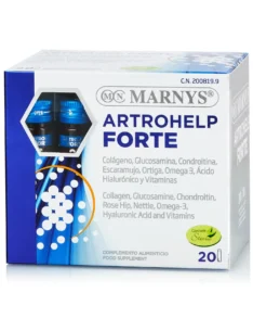 Artrohelp Forte – Colagen Hidrolizat Enzimatic + Glucozamină + Condroitină + Acid Hialuronic + 7 Ingrediente pentru Articulații, Tendoane, Cartilaje, Ligamente – 20 Fiole