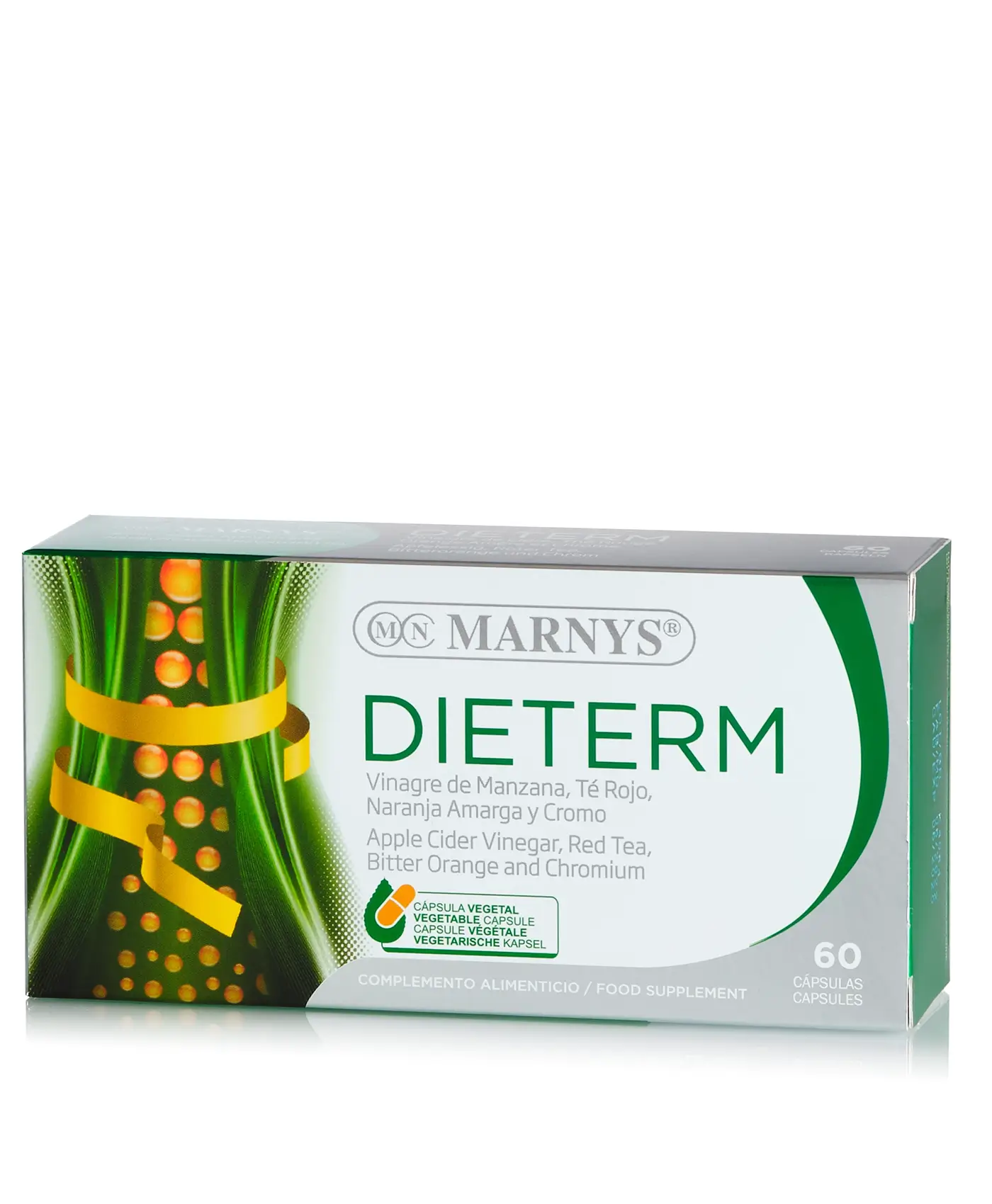 Dieterm Complex pentru Slăbire cu 4 Ingrediente Active – Ceai Roșu, Portocal Amar, Oțet din Cidru de Mere și Crom – Vegan – 60 Capsule - imagine 2
