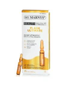 FLASH ULTIMATE cu Acid Hialuronic + Pre- proteoglican + Pelvetia – Lifting, Antirid, Hidratarea Pielii – Cutie cu 7 Fiole pentru 14 zile de tratament
