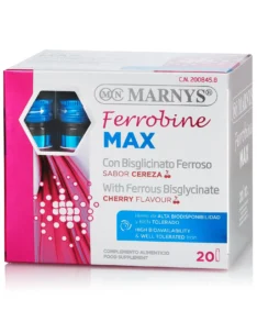 Ferrobine MAX cu Bisglicinat de Fier, Zinc și Vitamine - Produs Vegan - 20 Fiole