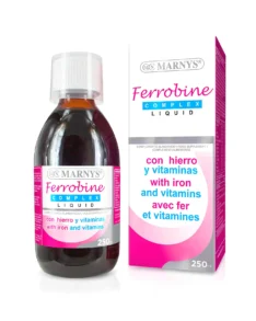 Ferrobine – Complex lichid cu Fier + 12 Vitamine pentru prevenirea si tratarea anemiei – Produs 100% natural – Flacon cu 250 ml