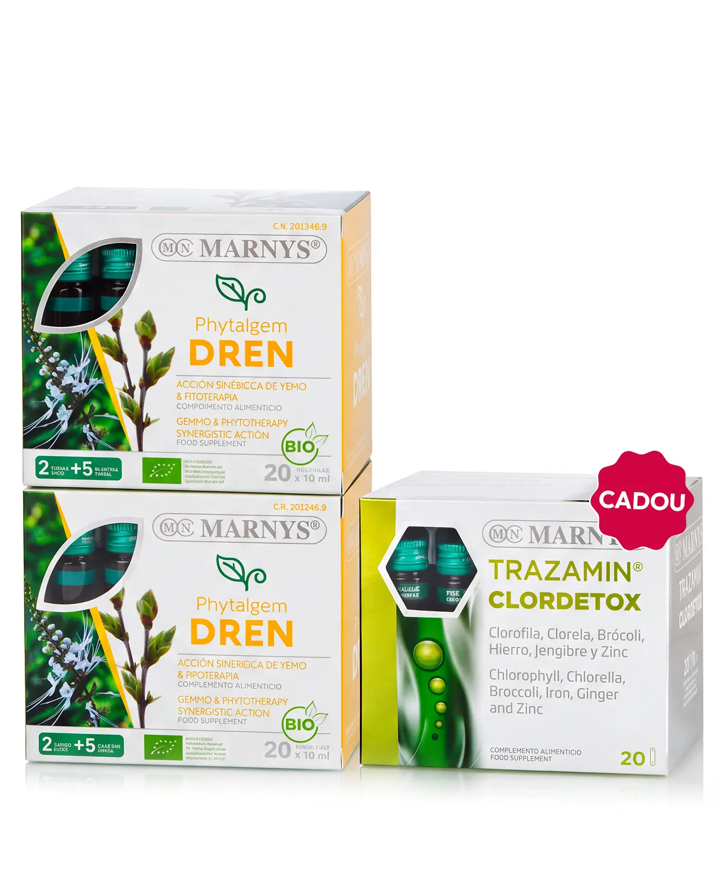 Pachet Drenaj - 2 cutii × Phytalgem DREN 7 plante + Cadou Trazamin Clordetox