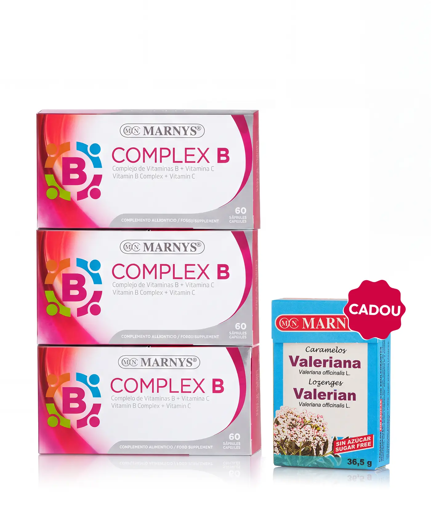 Pachet Energie & Stres- 3 cutii × Complex B + Cadou Bomboane cu Valeriană