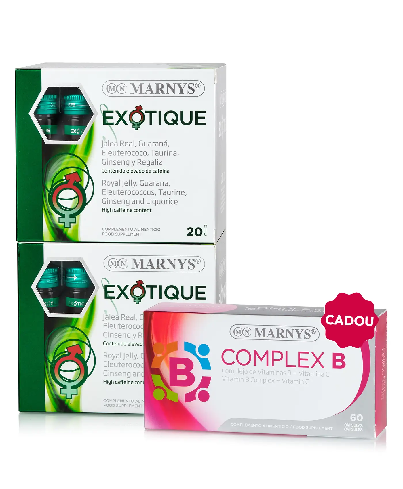 Pachet Vitalitate - 2 cutii × Exotique 5 Energizanți + Cadou Complex B Marnys