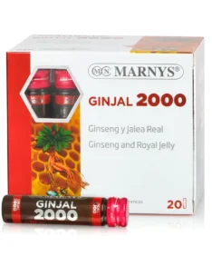 GINJAL 2000 cu Lăptișor de Matcă + Ginseng + Vitamina C pentru Energie, Vitalitate, Rezistență și Protecție Imunitară – 20 Fiole