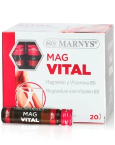 MagVital cu 375mg Magneziu si Vitamina B6 pentru Mușchi, Oase, Sistem Nervos – Produs Vegan – 20 Fiole