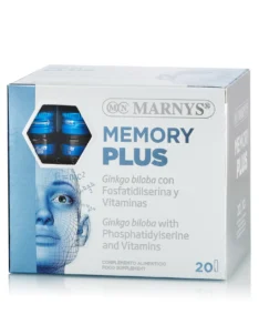 Memory Plus cu Ginkgo Biloba + Fosfatidilserină + Vitamina B1, B2, B3, B5, B6 – Produs Vegan – 20 Fiole