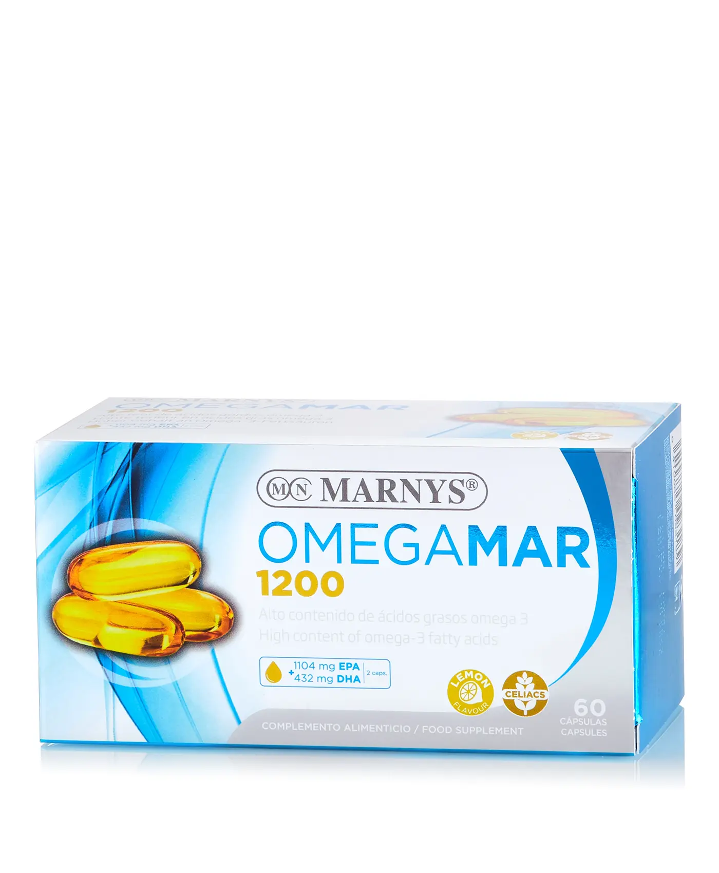 Omegamar cu Omega 3 DHA + EPA 1200 mg pentru buna functionare a inimii si a creierului – Produs 100 % natural – 60 gelule