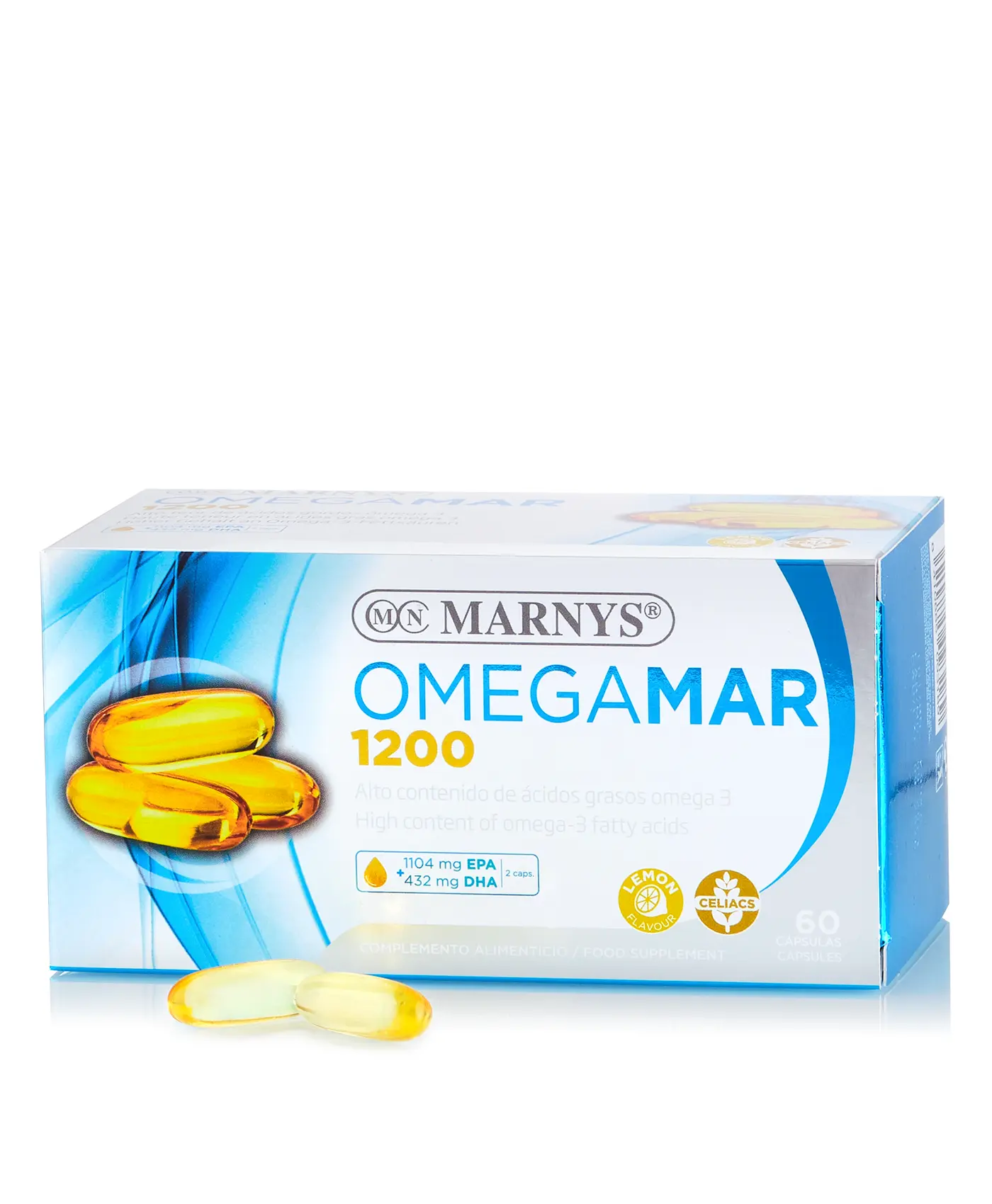 Omegamar cu Omega 3 DHA + EPA 1200 mg pentru buna functionare a inimii si a creierului – Produs 100 % natural – 60 gelule