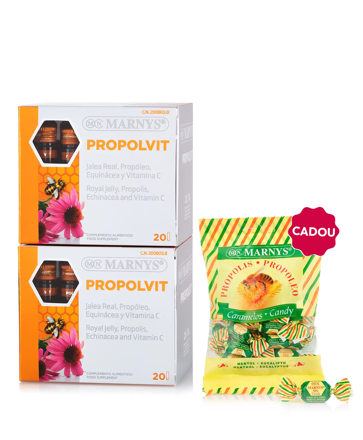 Pachet Sezon Rece - 2 cutii × Propolvit (Lăptișor + Echinacea + Propolis) + Cadou Bomboane cu Propolis