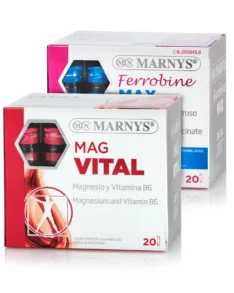 Pachet pentru Reducerea Oboselii și Întărirea Organismului: Mag Vital, Magneziu 375 Mg + Ferrobine Max, Fier 14 Mg