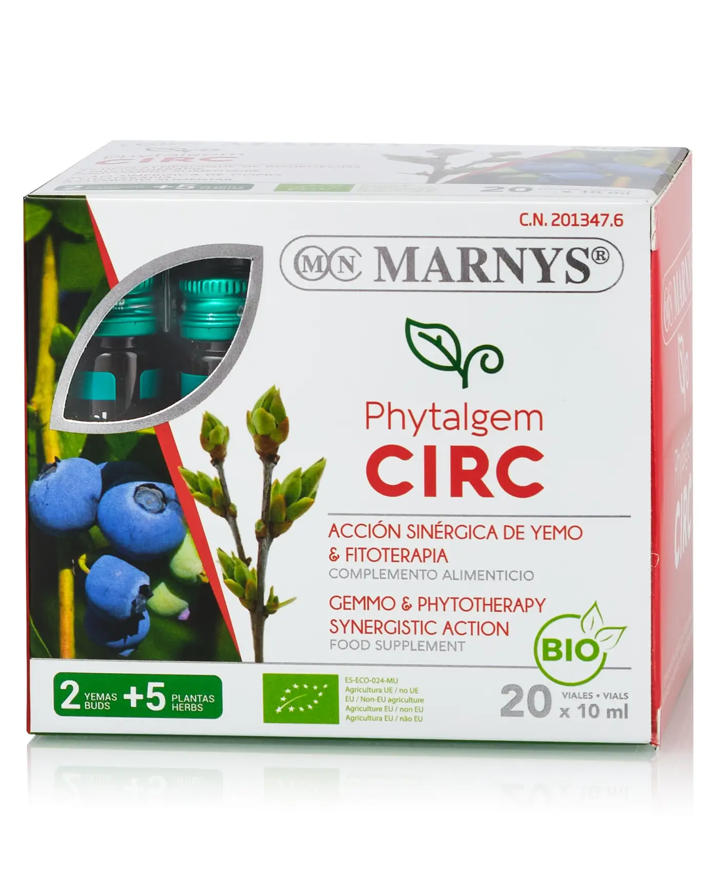 Phytalgem CIRC – Complex cu 7 plante pentru îmbunătățirea circulației și combaterea senzației de picioare obosite – Produs BIO – 20 fiole