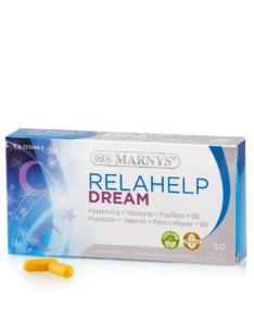Relahelp Dream cu Melatonina + Valeriana + Floarea Pasiunii + Roinita + Vitamina B6 pentru somn odihnitor, relaxare si stare de bine – Produs Vegan – 30 capsule